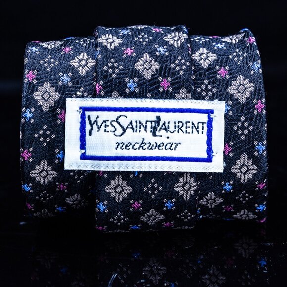 Vintage Yves Saint Laurent Silk Floral Pattern Tie - Picture 2 of 7